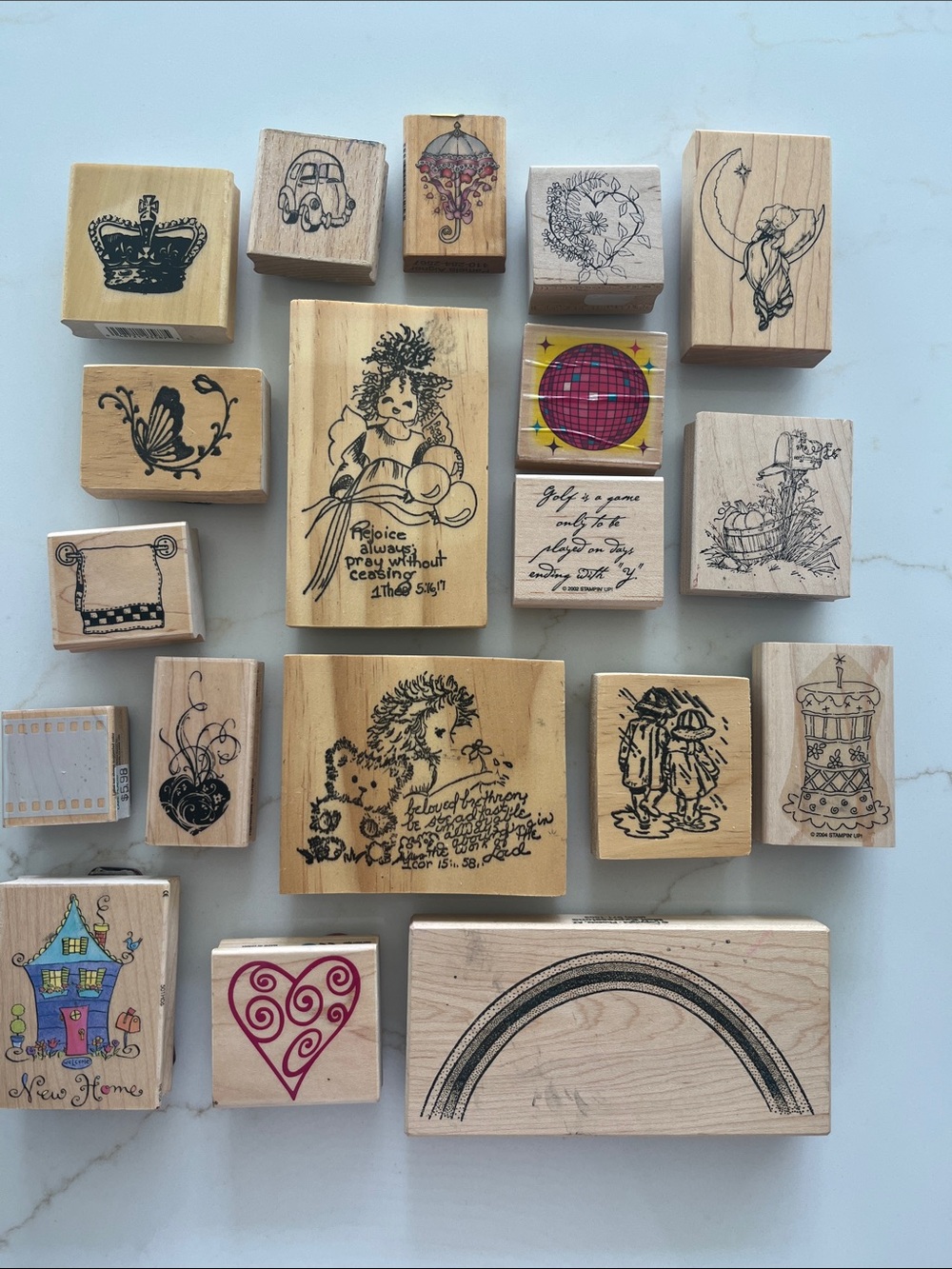 Wooden Stamp Lot - Assorted Illustrations